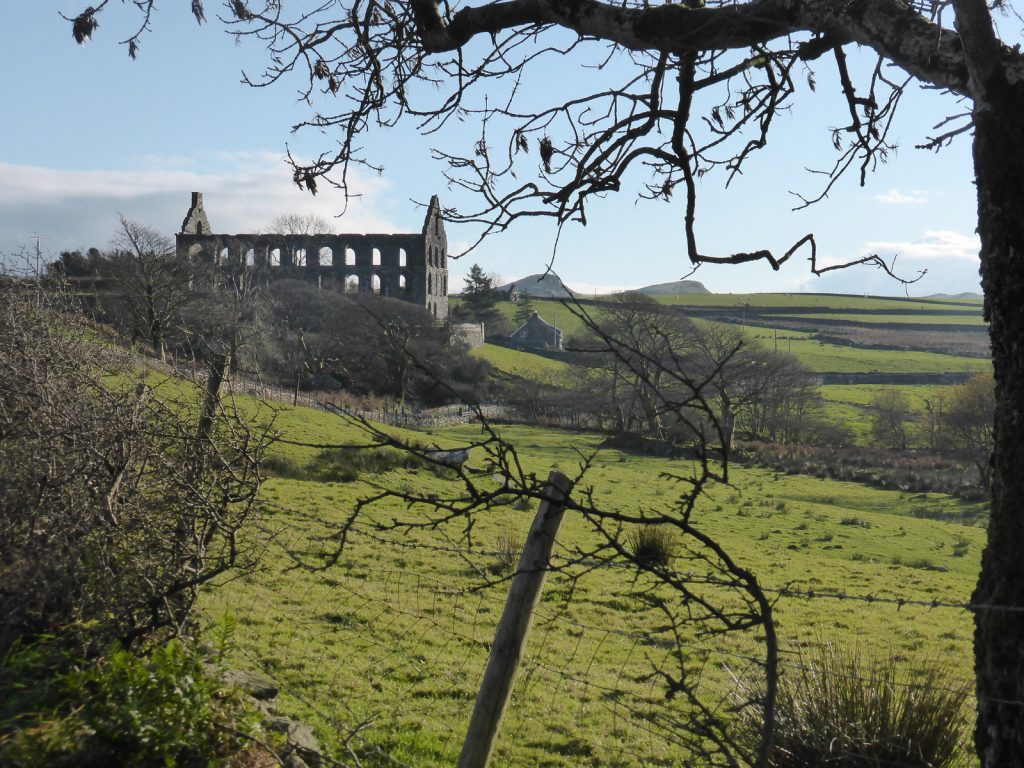 long view with ruined mill