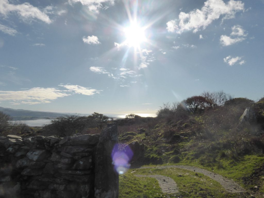 view to coast with sunspots