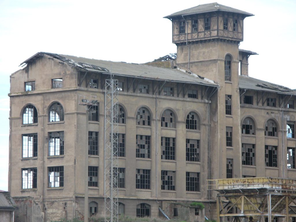 derelict brick factory building