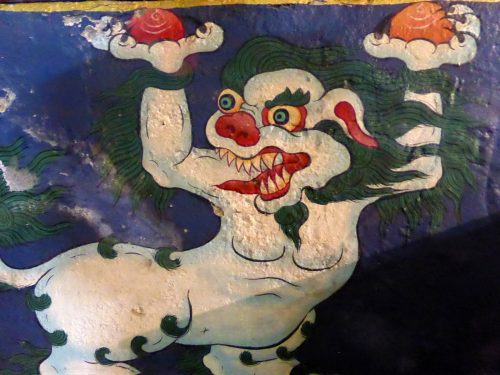 temple painting of lion