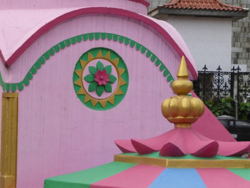 pink and golden temple detail