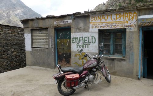 Enfield Point repairshop and motorbike