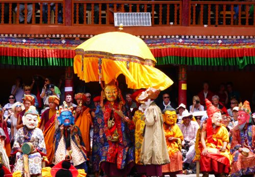 masked dancers