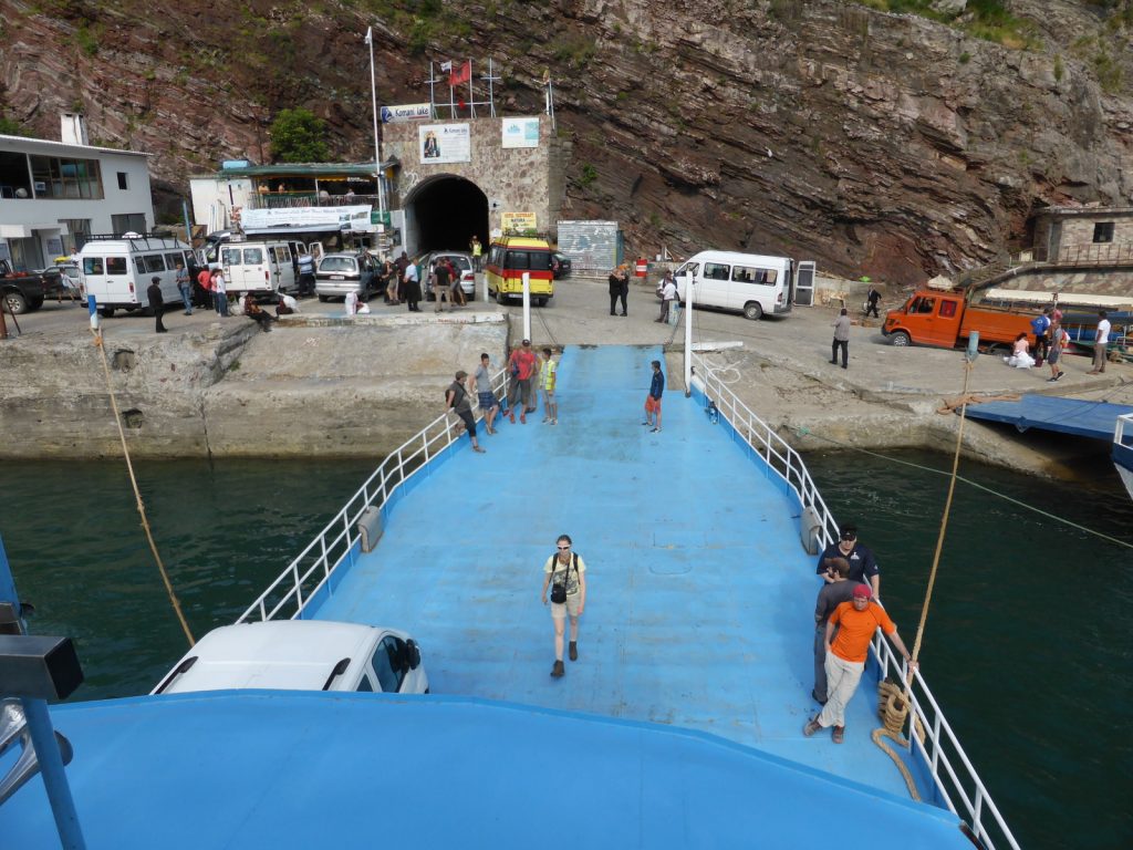blue ferry deck