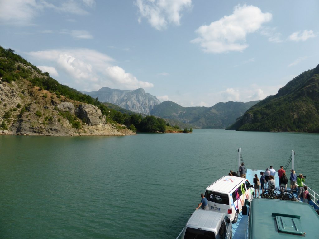 ferry travelling up lake