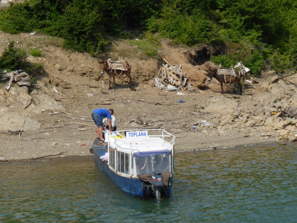 small boat on shore