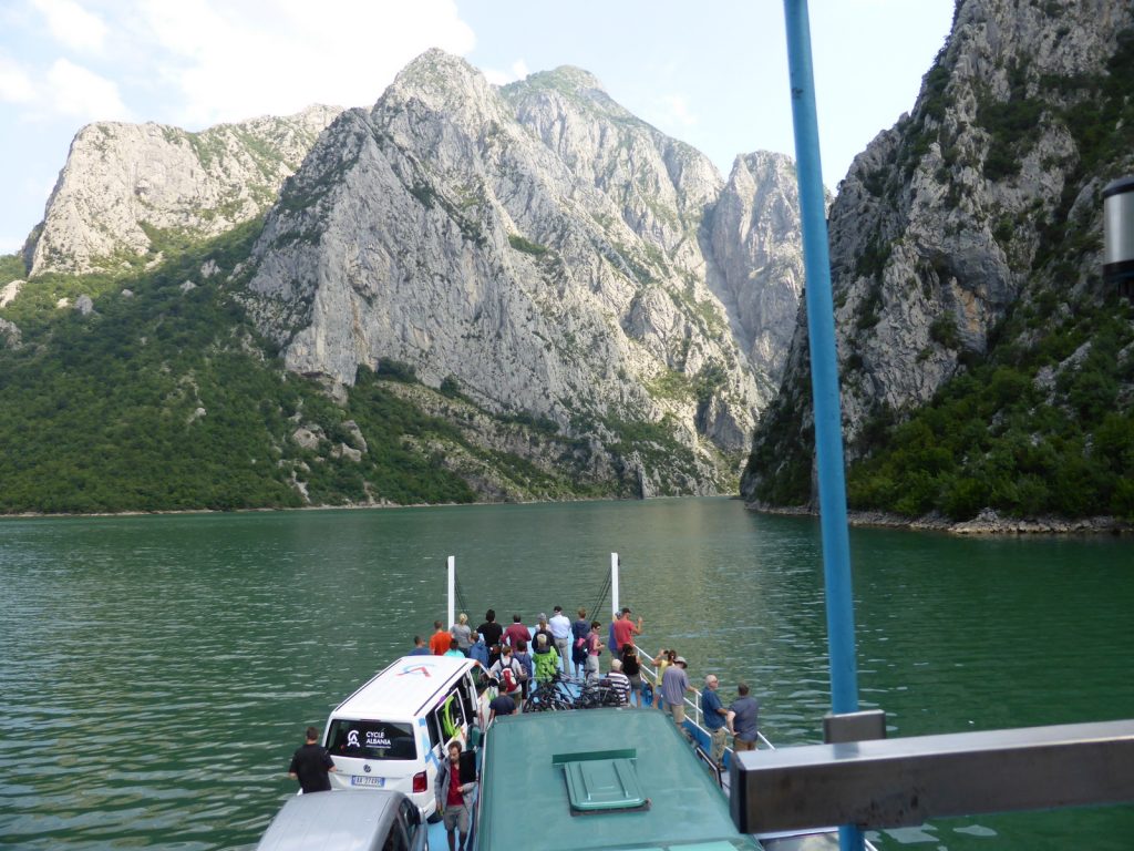 ferry travelling up lake