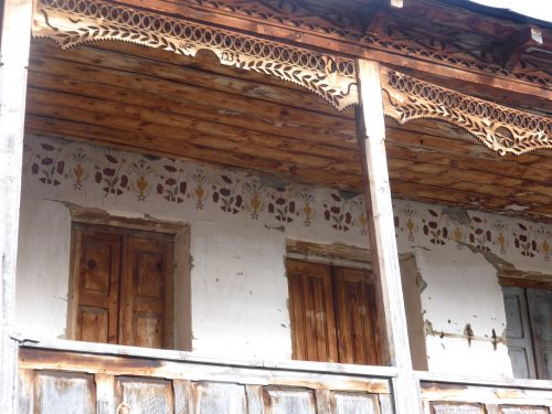 stencil and fretwork decorated balcony