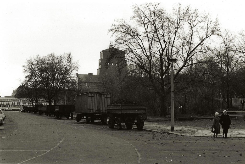 parked coal trucks