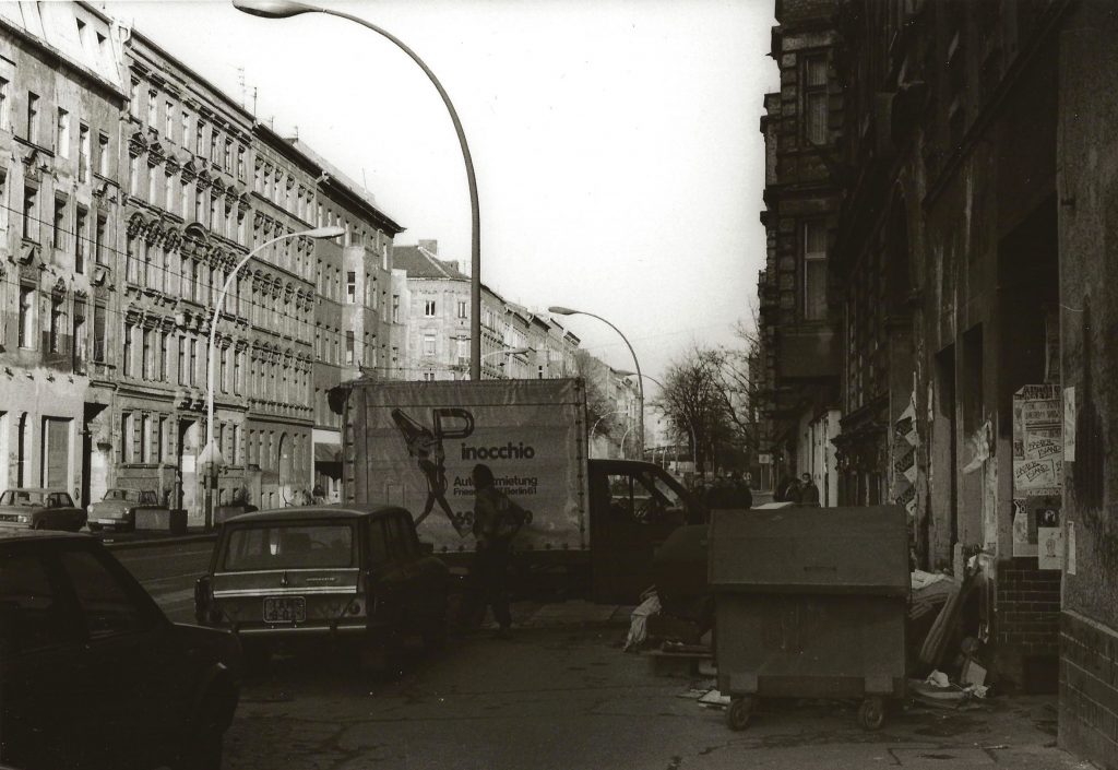 street view with curvy streetlamps
