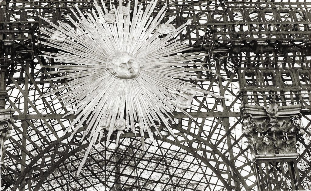 metal sun in pavilion