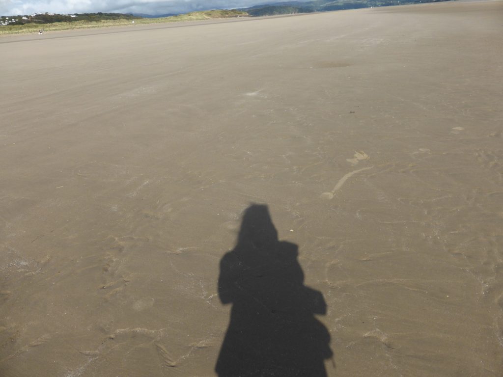 beach shadow selfie