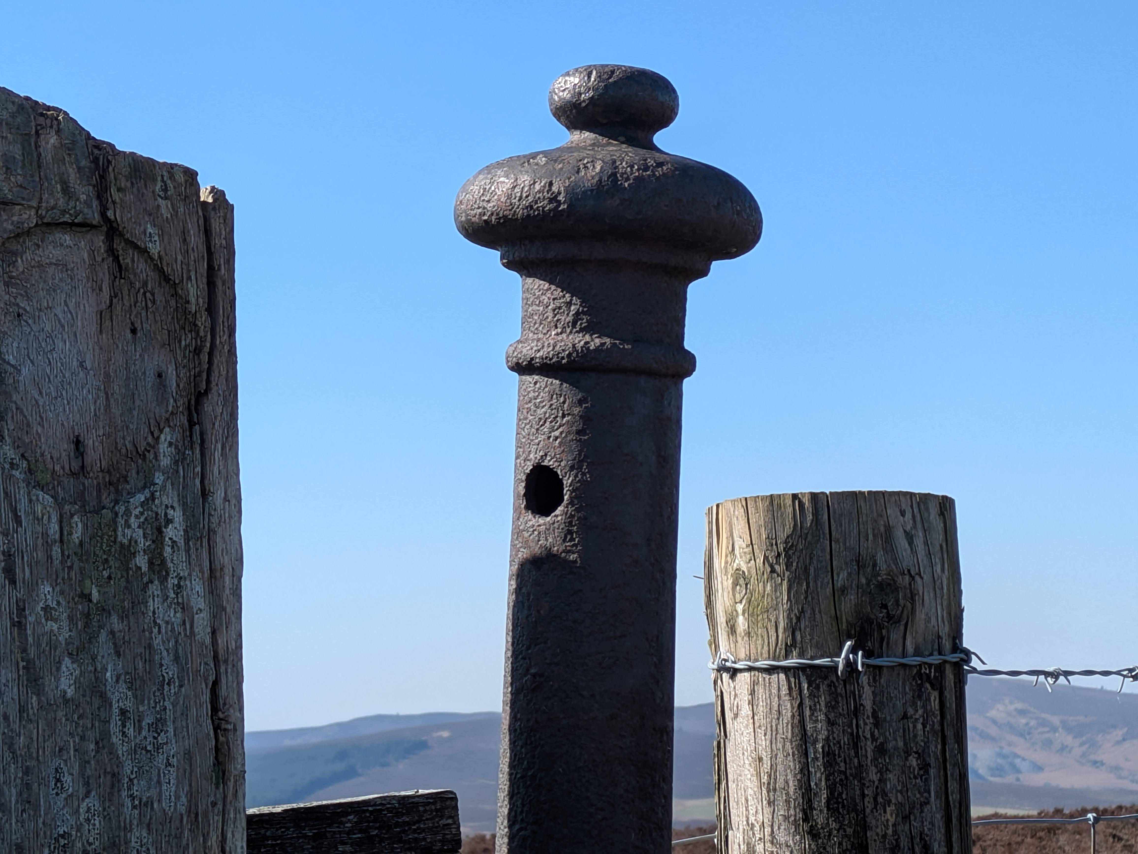 cast iron fence post with topknot